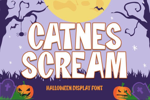 Catnes Scream: A Spooky Display Font for Halloween Branding